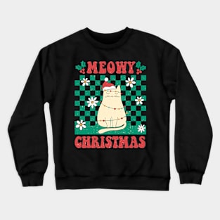 Retro Christmas Meowy Crewneck Sweatshirt